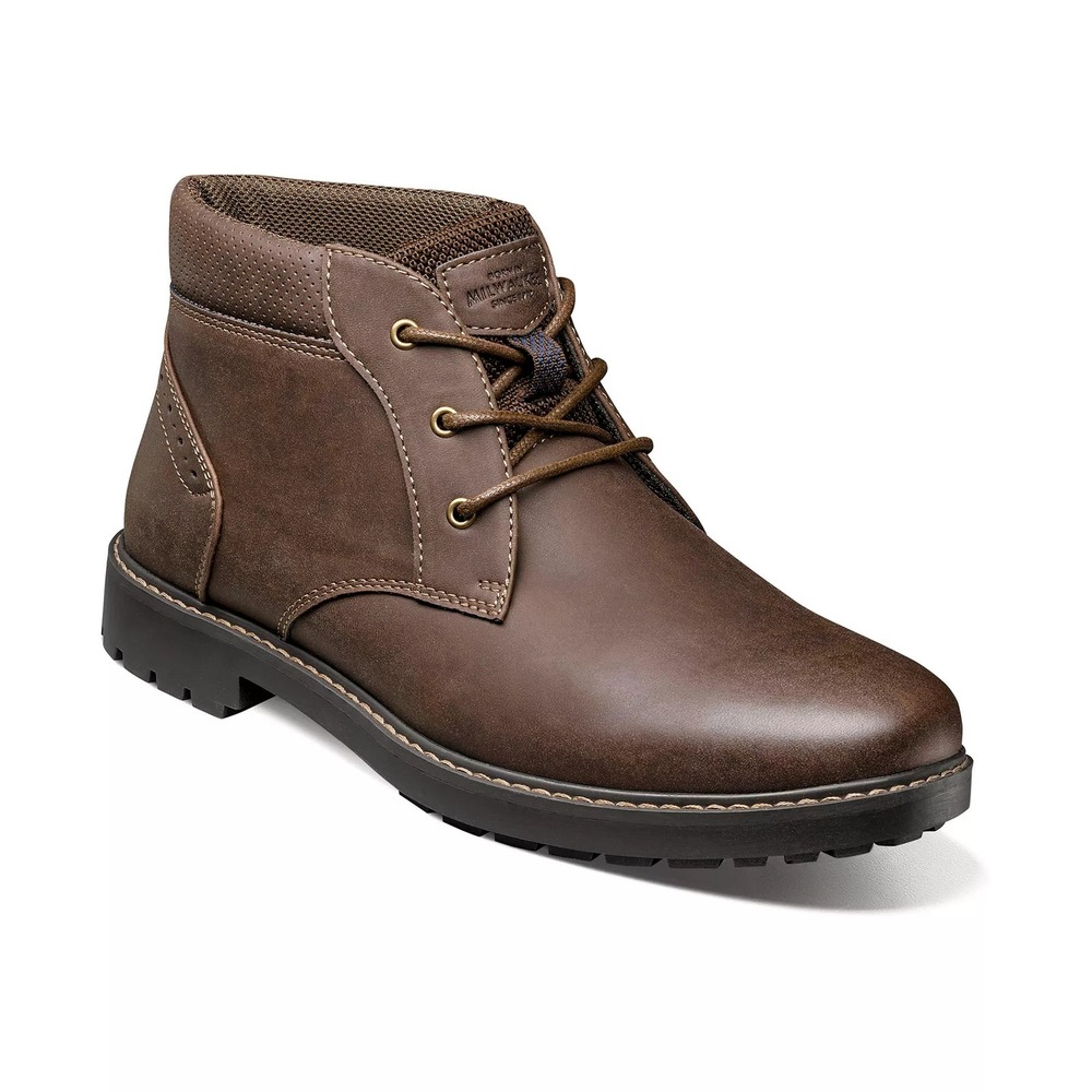 Nunn Bush Delton PT Boot Mens 10.5 Brown Plain Toe Chukka Comfort 84708-200